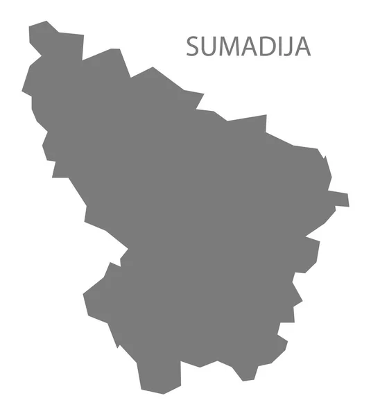 Sumadija Servië kaart grijs — Stockvector