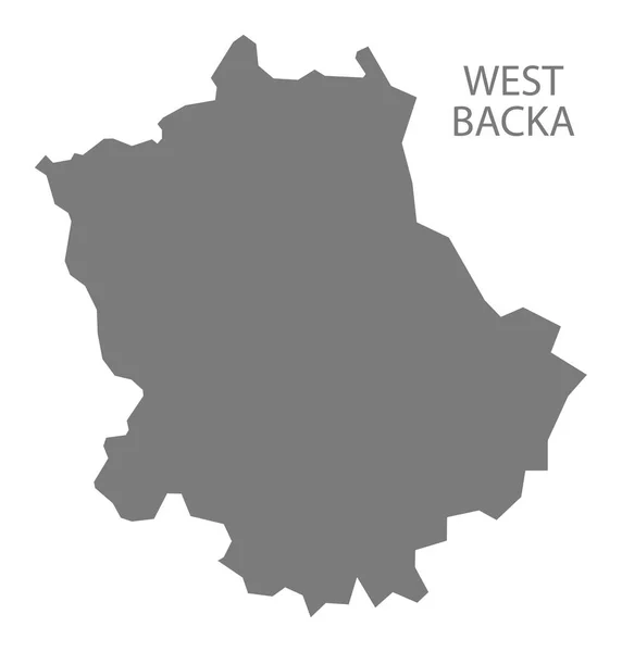 West Backa Serbia Mappa grey — Vettoriale Stock