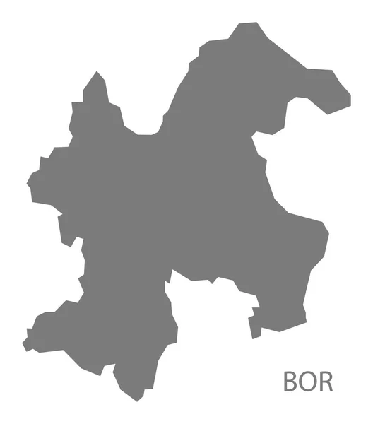 Bor Serbia Mapa gris — Vector de stock