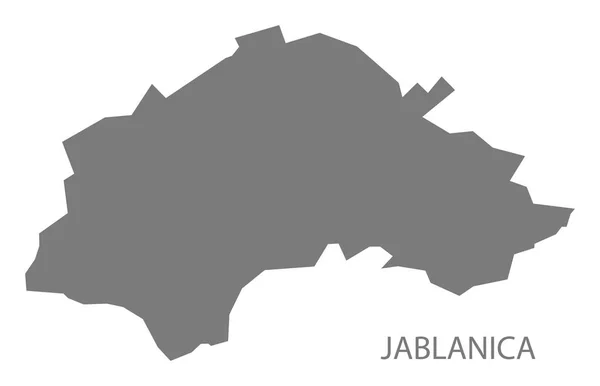Jablanica Serbia Mapa gris — Vector de stock