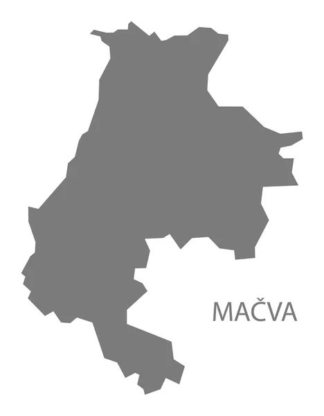 Macva Serbia Mapa gris — Vector de stock