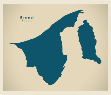 Modern harita - Brunei Bn