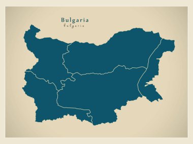 Modern harita - Bulgaristan bölgeleriyle Bg