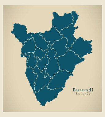 Modern harita - Burundi il BI ile