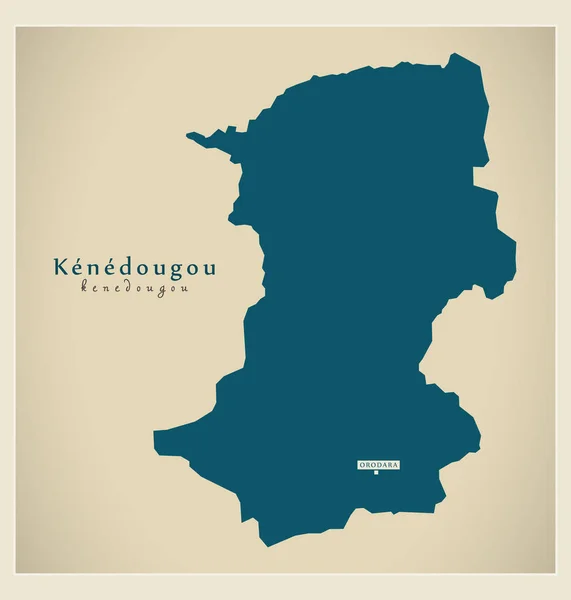 Mappa moderna - Kenedougou BF — Vettoriale Stock