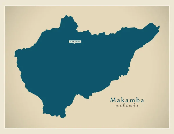 Mapa moderno - Makamba BI — Vector de stock