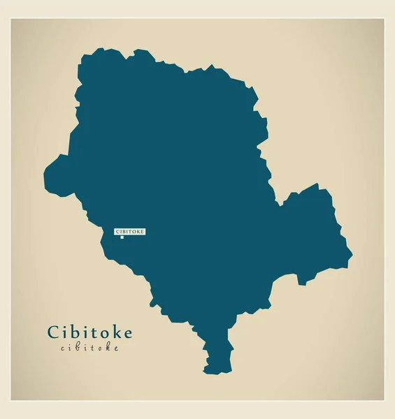 Mapa moderno - Cibitoke BI — Vector de stock