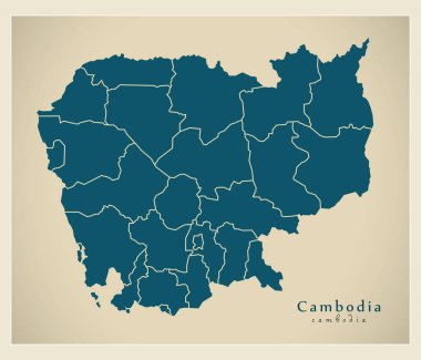 Modern harita - Kamboçya ile il Kh