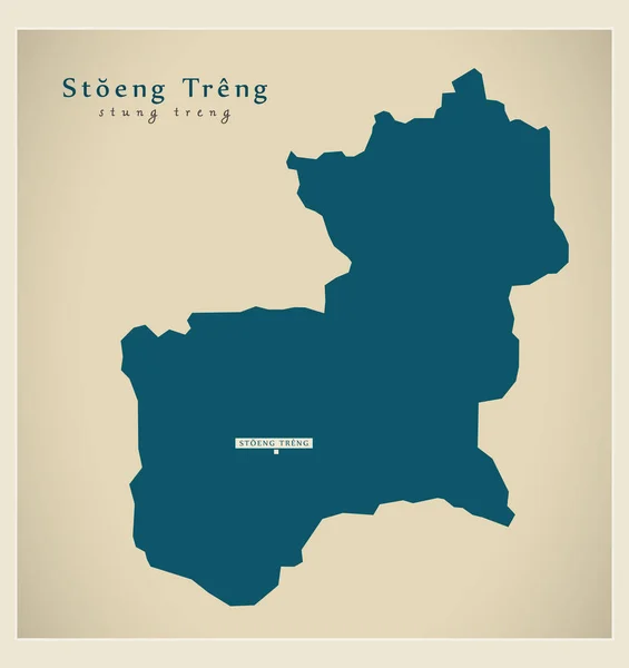 Mapa moderno - Stoeng Treng KH — Vector de stock
