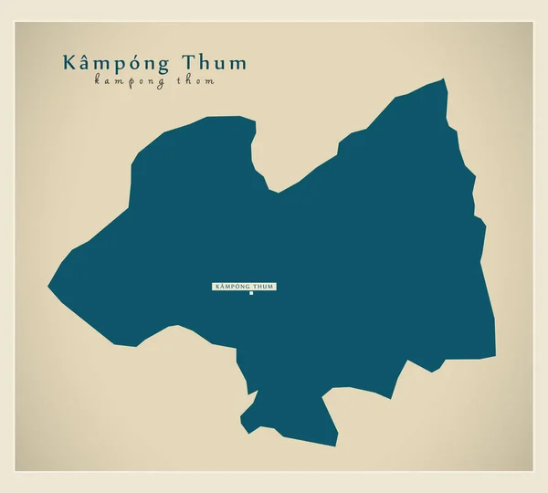 Mapa moderno - Kampong Thum KH — Vector de stock