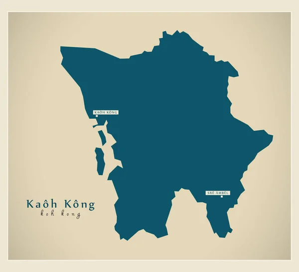 Mapa moderno - Kaoh Kong KH — Vector de stock