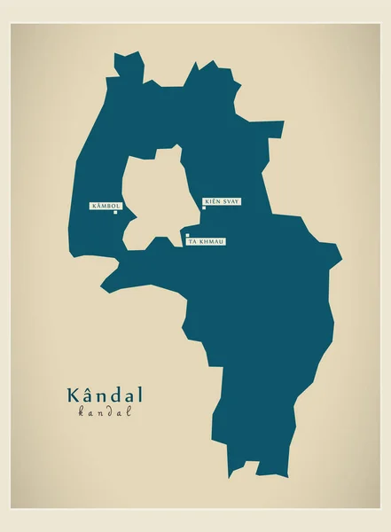 Mapa moderno - Kandal KH — Vector de stock