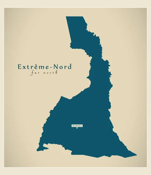 Mapa moderno - Extreme Nord CM — Vector de stock