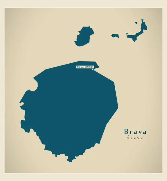 Σύγχρονο χάρτη - βιογραφικό σημείωμα Brava — Διανυσματικό Αρχείο
