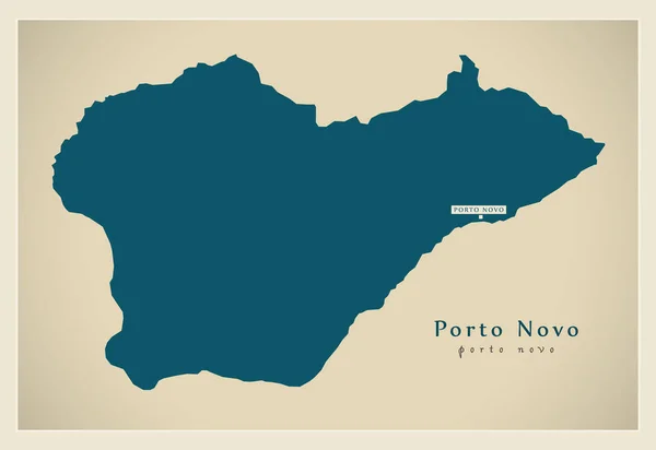 Moderne Karte - porto novo cv — Stockvektor