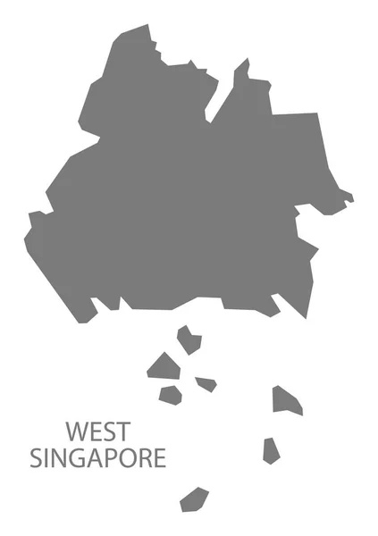 West Singapore Map grey — Stock Vector