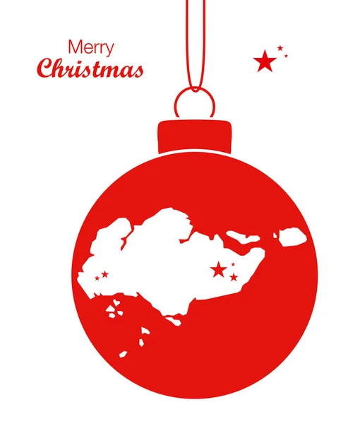 Merry Christmas Map Singapore — Stock Vector