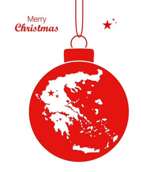 С рождественской картой Греции — стоковый вектор