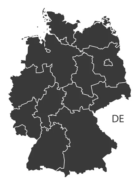Alemania Mapa edición en negro — Archivo Imágenes Vectoriales