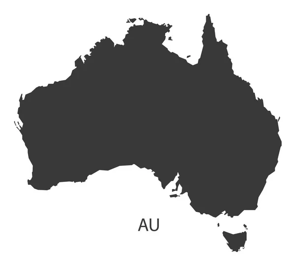 オーストラリア地図黒版 — ストックベクタ