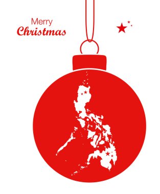 Merry Christmas illüstrasyon Tema Filipinler Haritası ile