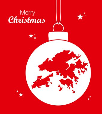 Neşeli Noel illüstrasyon tema ile Hong Kong Haritası