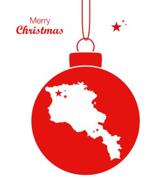 Merry Christmas illüstrasyon Tema Ermenistan Haritası ile