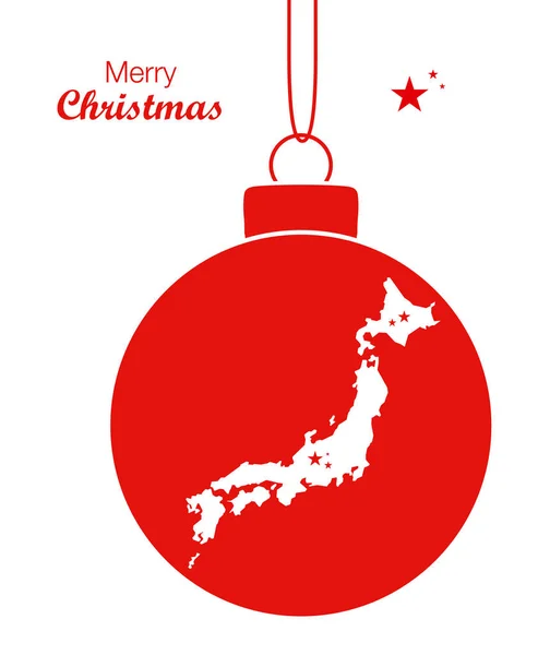 Merry Christmas illustration theme with map of Japan — Stock Vector