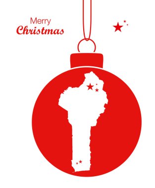 Merry Christmas illüstrasyon tema ile Benin Haritası