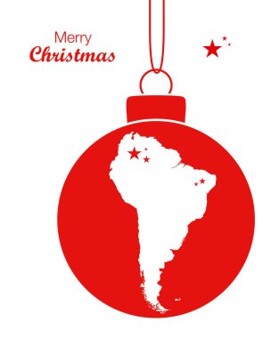 Neşeli Noel tema ile Güney Amerika Haritası