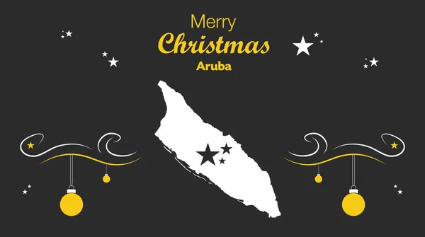 快乐圣诞主题地图的阿鲁巴 — 图库矢量图片