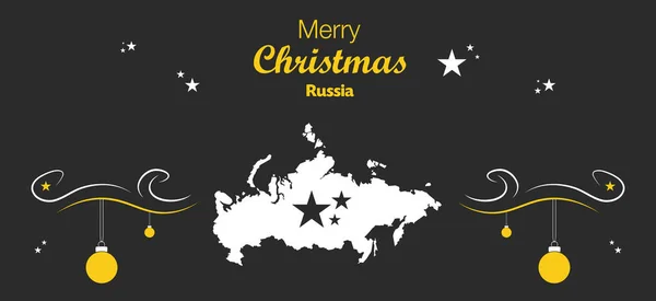 Merry Christmas theme with map of Russia — Stock Vector