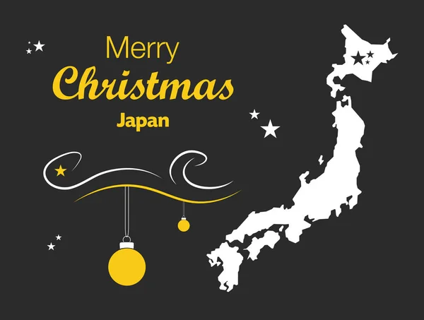 Merry Christmas theme with map of Japan — Stock Vector