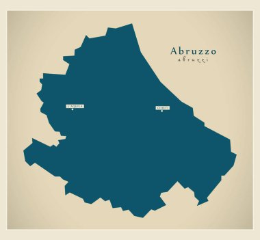 Modern Map - Abruzzo IT Italy clipart