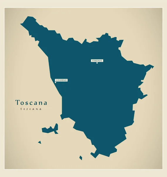 Mapa moderno - Toscana IT Itália — Vetor de Stock