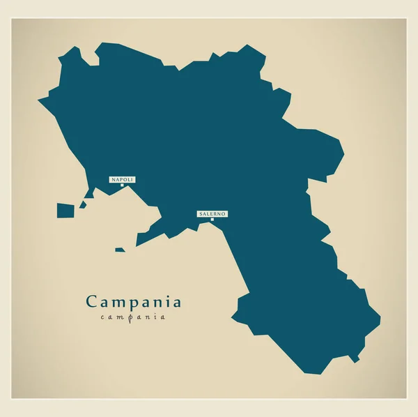 Modern Map - Campania IT Italy — Stock Vector