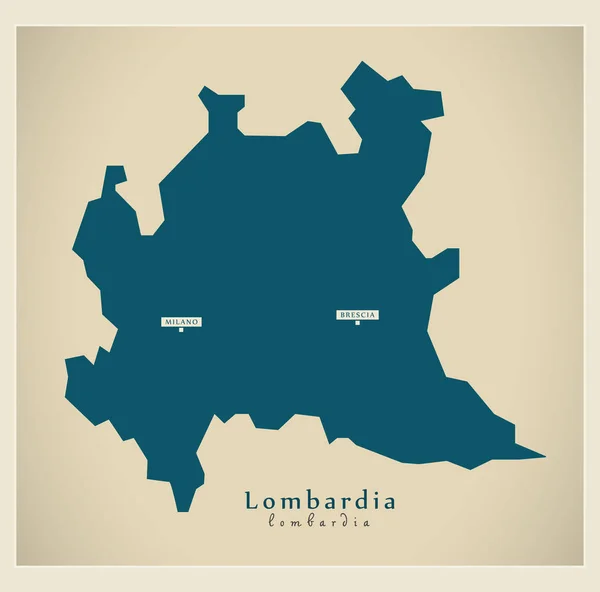 Mapa moderno - Lombardia IT Italia — Vector de stock