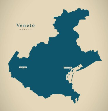 Modern harita - Veneto bu İtalya