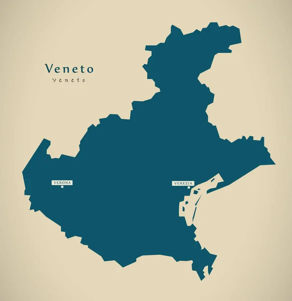 Mapa moderno - Veneto IT Italia — Foto de Stock