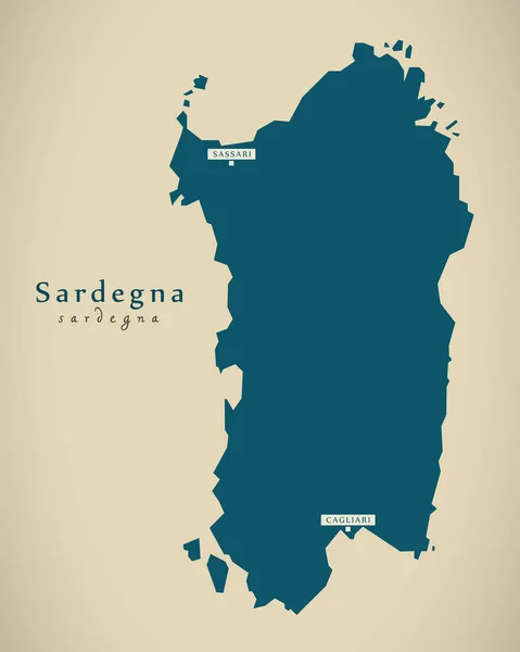 Mappa Moderna - Sardegna IT Italia — Foto Stock