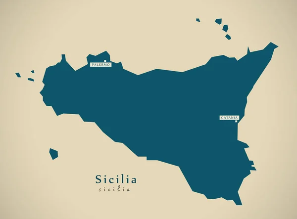 Modern harita - Sicilia BT İtalya — Stok fotoğraf