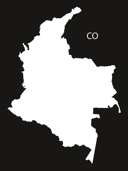 कोलंबिया नक्शा काले देश — स्टॉक वेक्टर