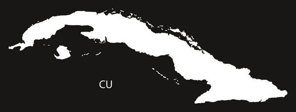 Χάρτης Κούβα μαύρη χώρα — Διανυσματικό Αρχείο