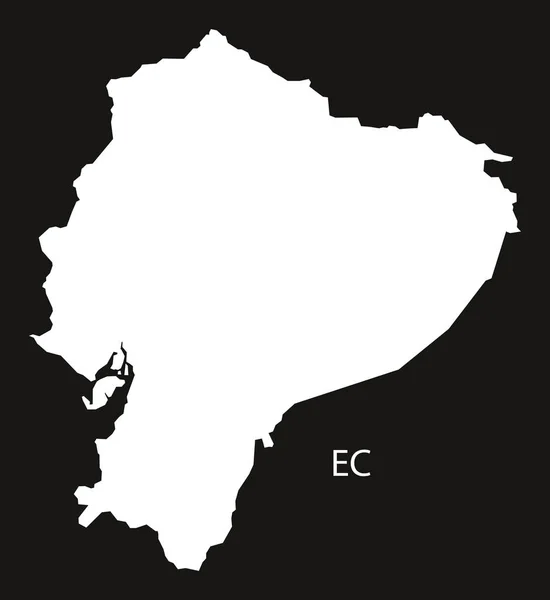 Equador Mapa país negro — Vetor de Stock