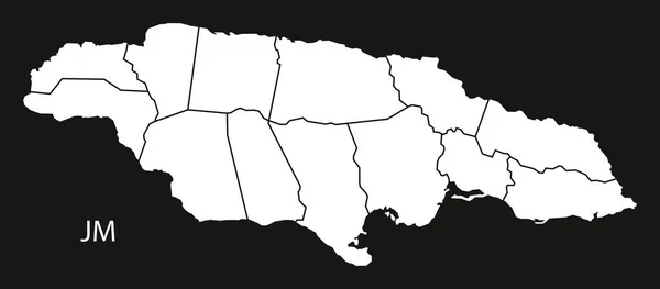 З парафій карту чорний країна Ямайка — стоковий вектор
