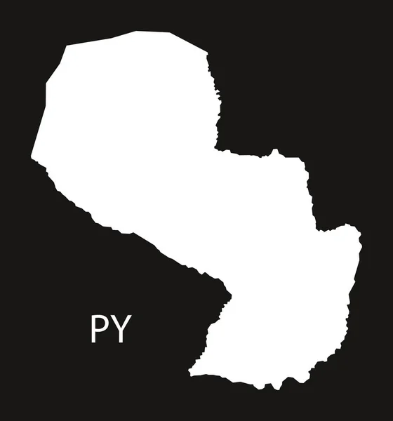 Paraguay harita siyah — Stok Vektör