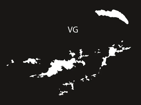 Mapa de las Islas Vírgenes Británicas blanco y negro — Vector de stock