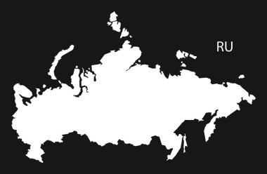 Siyah-Beyaz Rusya Haritası