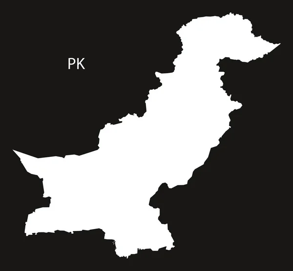 Pakistan karta svart och vitt — Stock vektor