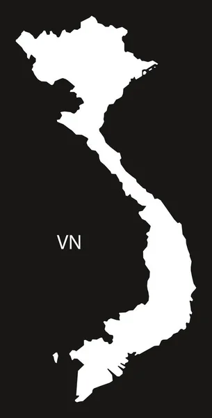 Vietnam Mapa blanco y negro — Vector de stock